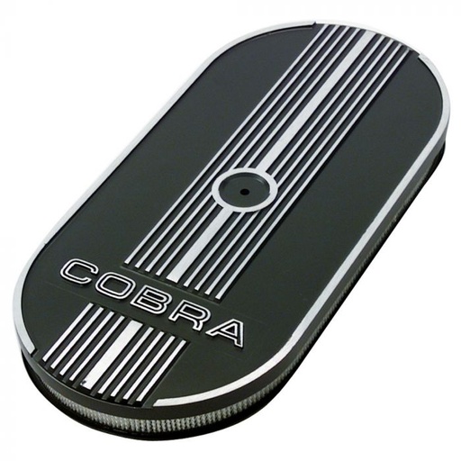 [M-9600-C302] Ford Performance Air Cleaner Aluminum Oval With Cobra Script Mustang V8 4V 1965-1973